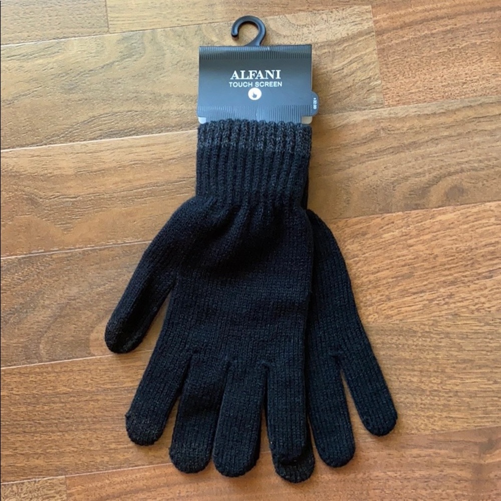 Alfani black touch screen gloves winter